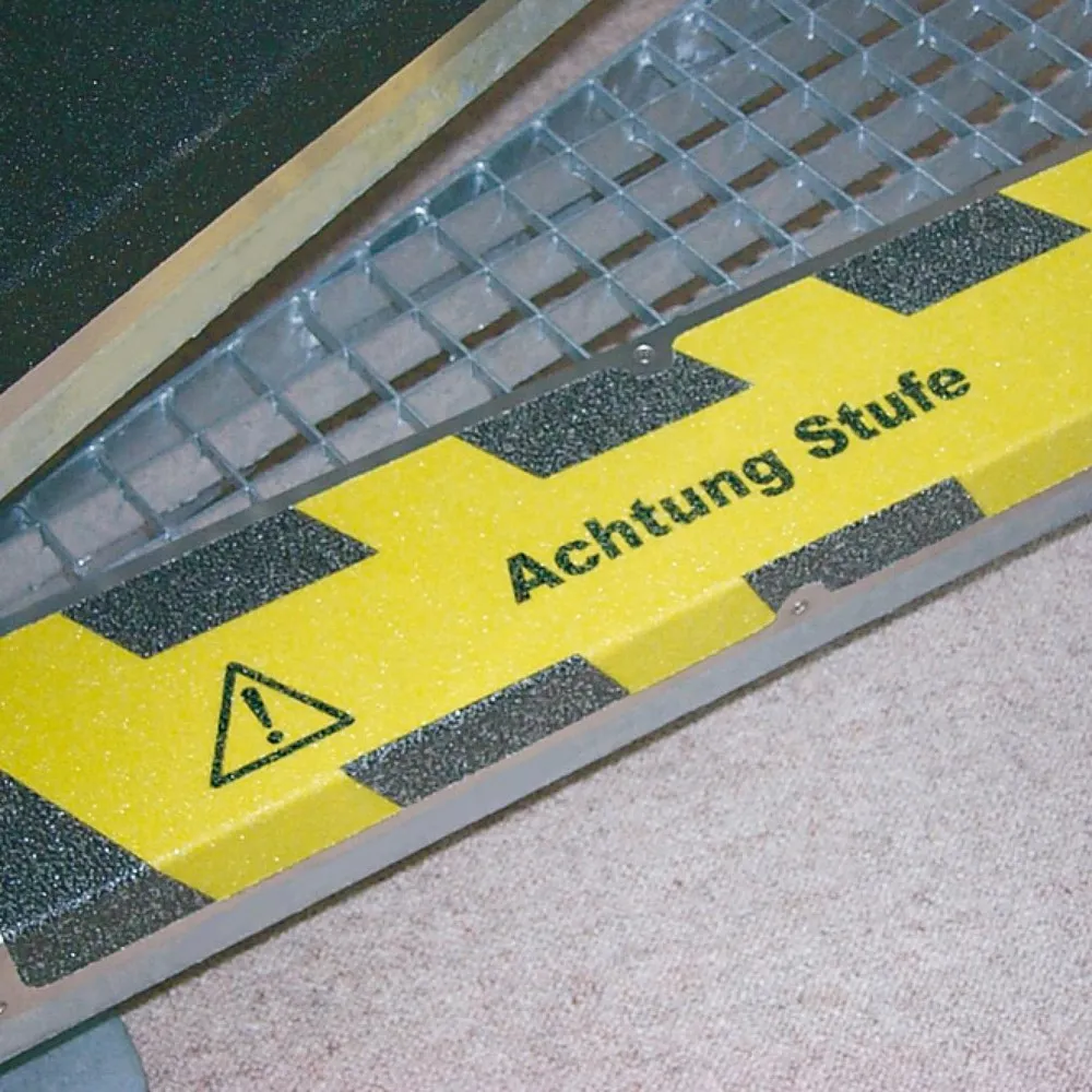 Anti-Rutschkantenprofil "Achtung Stufe", LxB 635 x 120 mm