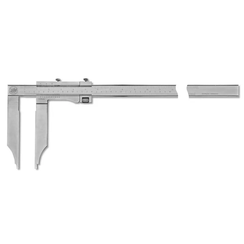 Messschieber active inox mattverchromt mit Feineinstellung ohne Spitzen 500x250-1/20mm