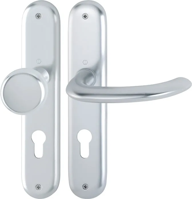 Langschildgarnitur Mar.53/273P/1138 Alu.F1 PZ 72mm DIN L/R HOPPE