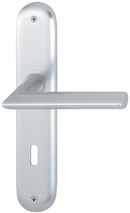 Langschildgarnitur Stock.1140/273P Alu.F1 OB 72mm DIN L/R HOPPE