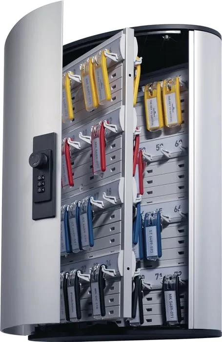 Schlüsselschrank Key-Box H400xB302xT118mm 1-türig Zahlenschl.Anz.Hak.72