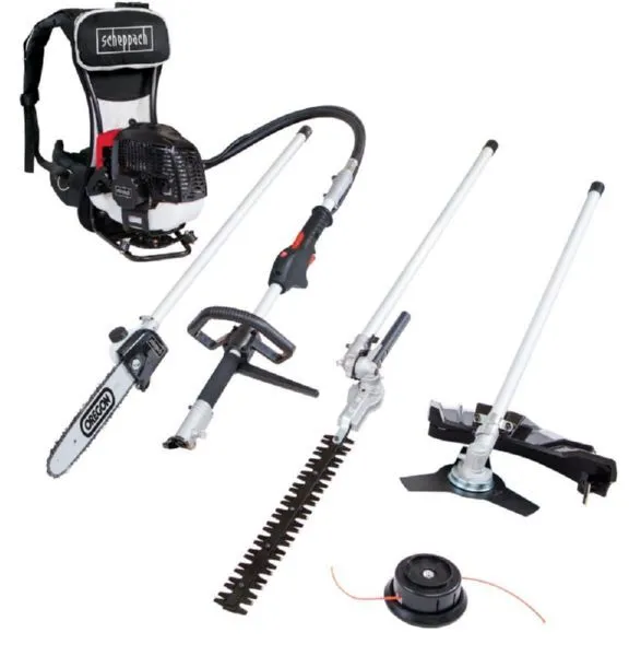 Scheppach 4 in 1 Benzin Backpack - Multitool 2 Takt Motor 1.8 PS