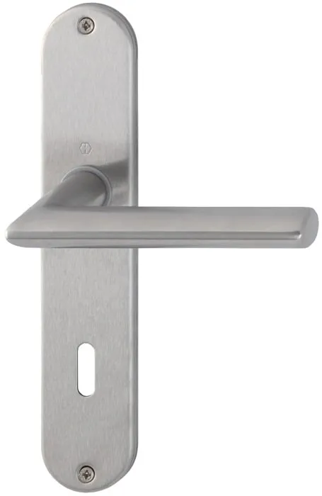 Langschildgarnitur Stock.E1140Z/302 VA F69 OB 72mm DIN L/R HOPPE