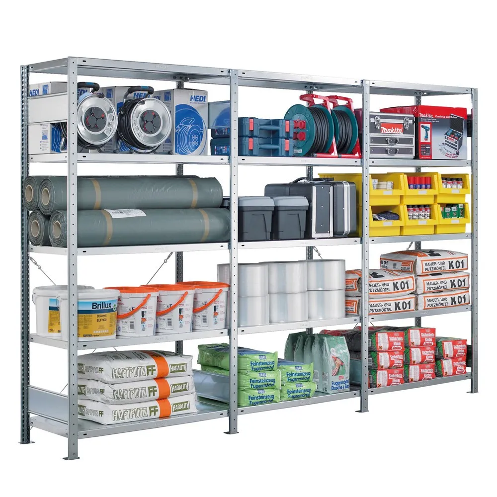 SCHULTE Komplettpaket Fachbodenregal verzinkt, Fachlast 330 kg, HxBxT 2.000 x 3.072 x 336 mm