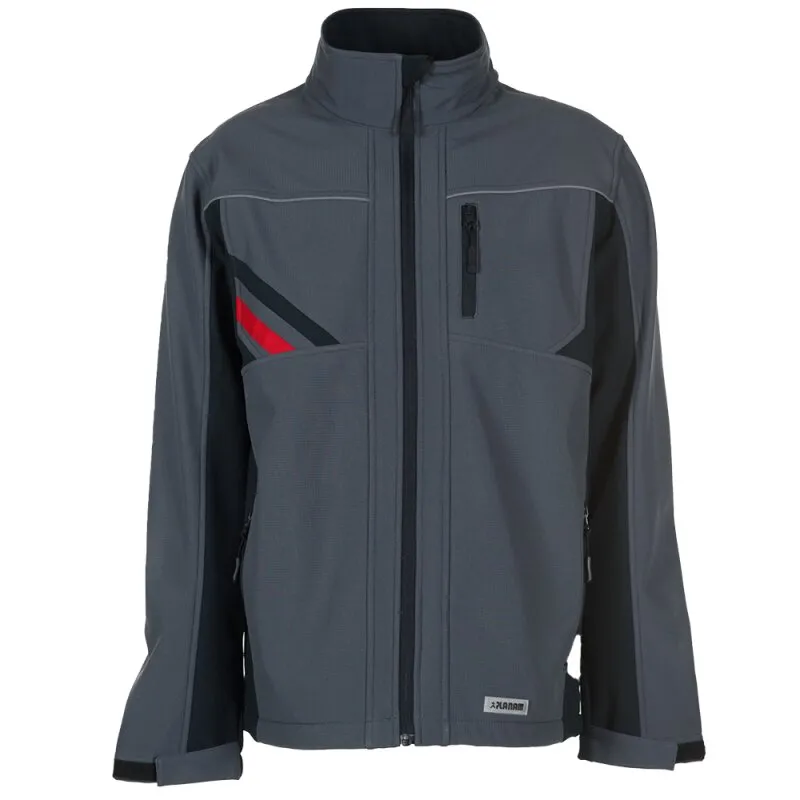 Softshelljacke Highline schiefer/schwarz/rot Gr. 5XL