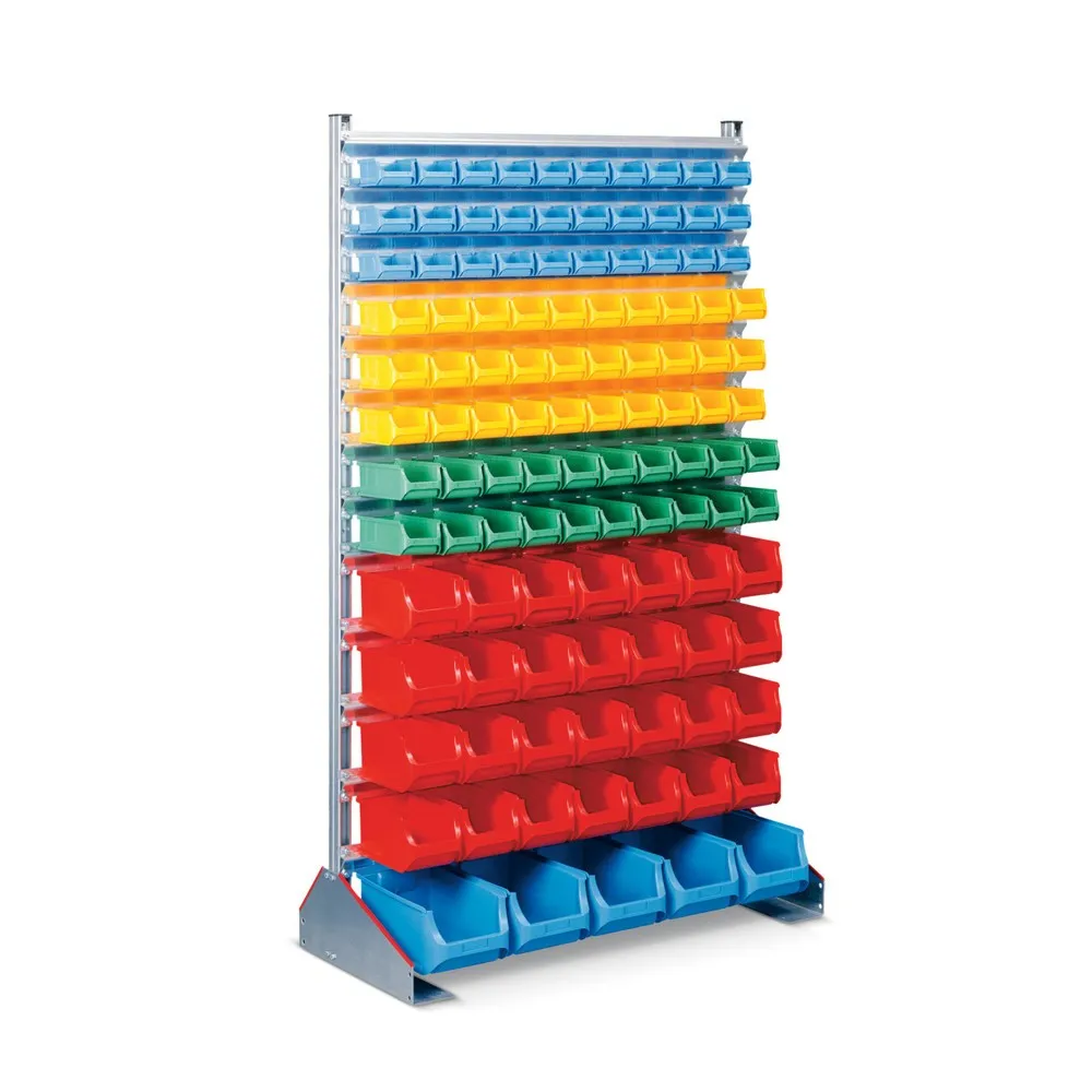 Allit Ständerregal mit Sichtlagerkästen, 1-seitig, HxBxT 1.900 x 1.130 x 500 mm