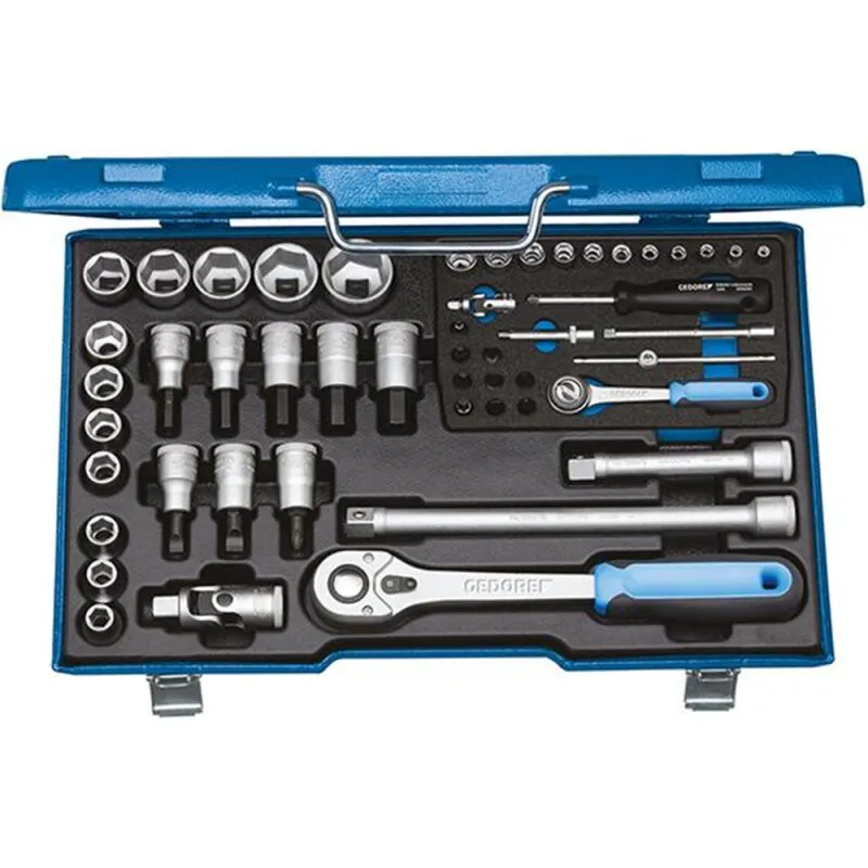 Steckschlüssel-Garnitur 1/4"+1/2" 19V20U-10 50-teilig Gedore