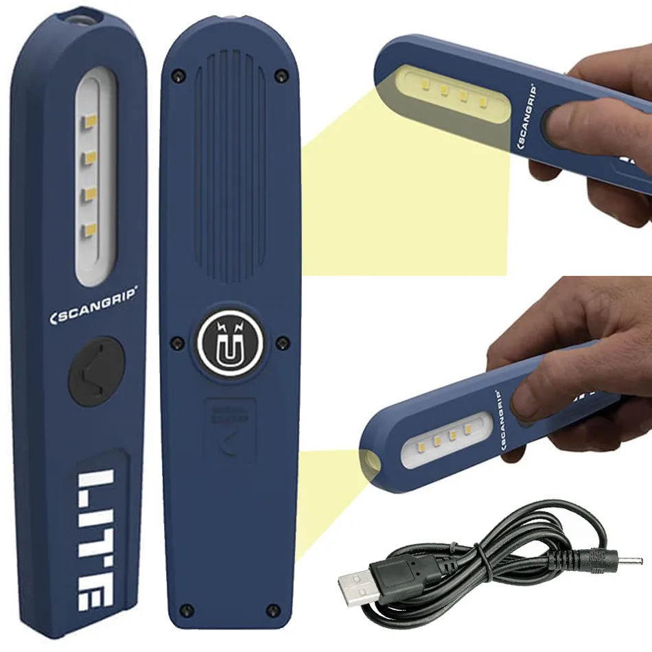 SCANGRIP STICK LITE S flache LED Akku Arbeitsleuchte Akkulampe Magnet 03.5638