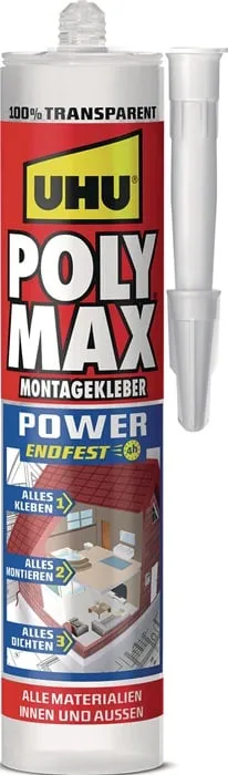 Kleb- u.Dichtstoff POLY MAX POWER transp.300g Kartusche UHU VE: 12St.