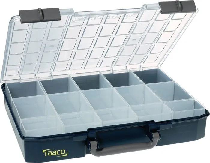 Sortimentskasten Carry Lite B415xT330xH80mm 15 Fächer blau RAACO