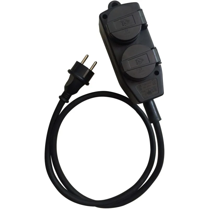 Verlängerungskabel mit 4-fach-Kupplung IP44 10m H07RN-F3G1,5 Fortis