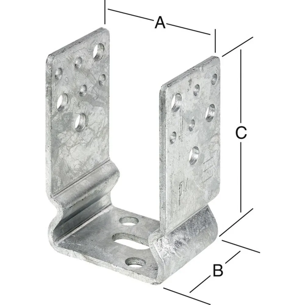 VORMANN Stützenschuh, Stahl feuerverzinkt zum Aufschrauben, 91 x 60 x 125 mm