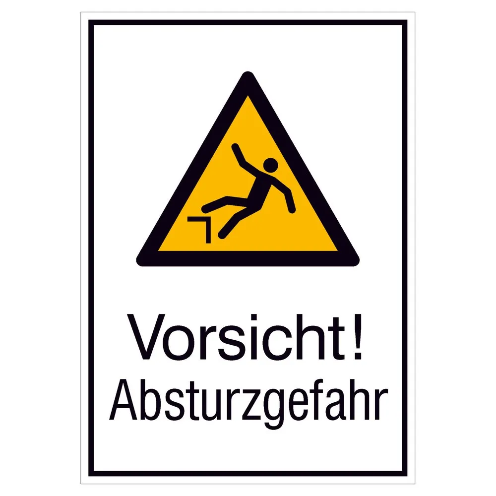 "Vorsicht! Absturzgefahr", HxB 185 x 131 mm, Folie