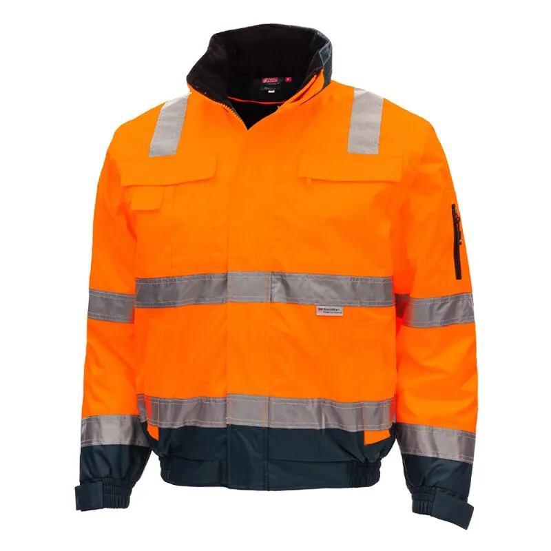 Warnschutz-Pilotenjacke MOTION TEX VIZ PLUS 7140 neonorange / marineblau Gr. XS