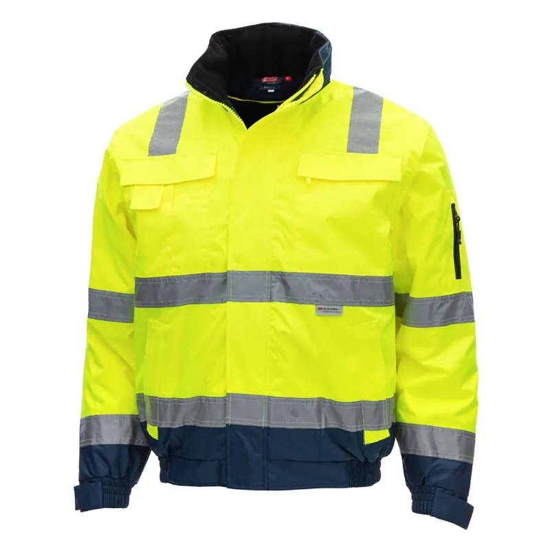 Warnschutz-Pilotenjacke MOTION TEX VIZ PLUS 7141 neongelb / marineblau Gr. M