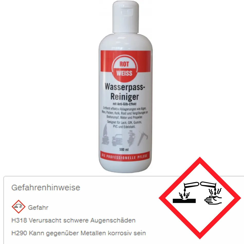 ROTWEISS Wasserpassreiniger 500 ml Flasche 7905