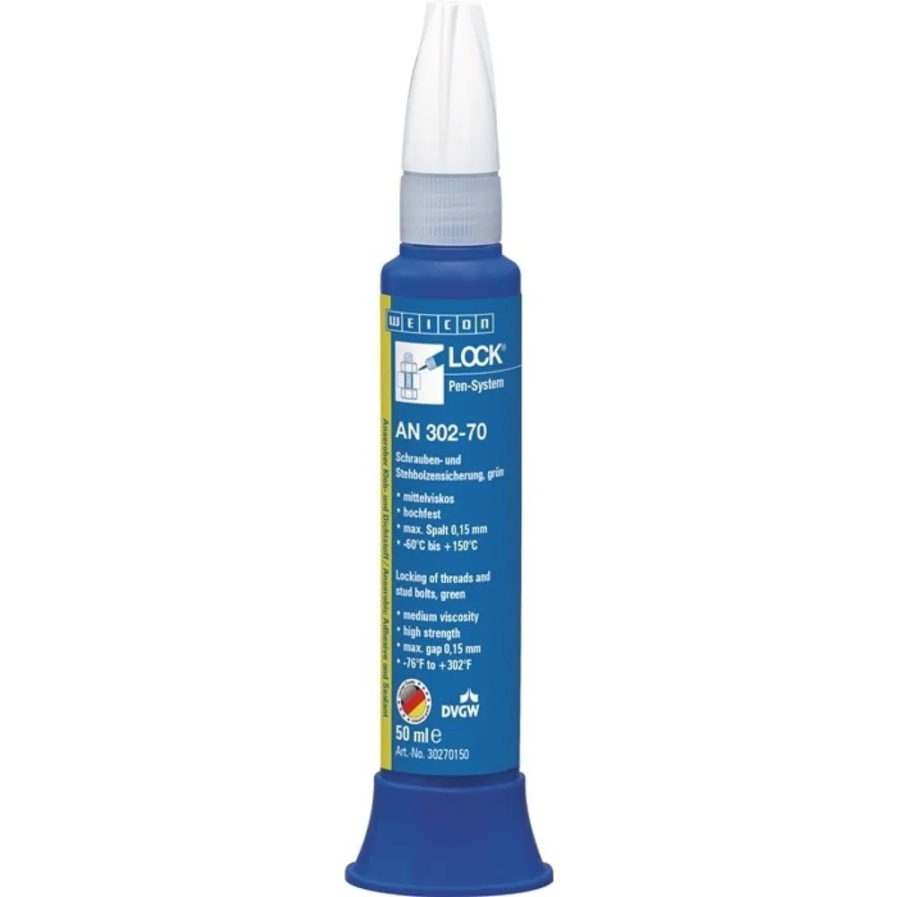 WEICON Schrauben-/Stehbolzensicherung WEICONLOCK® AN 302-70, hochfest mittelviskos grün, 50 ml, Pen, DVGW