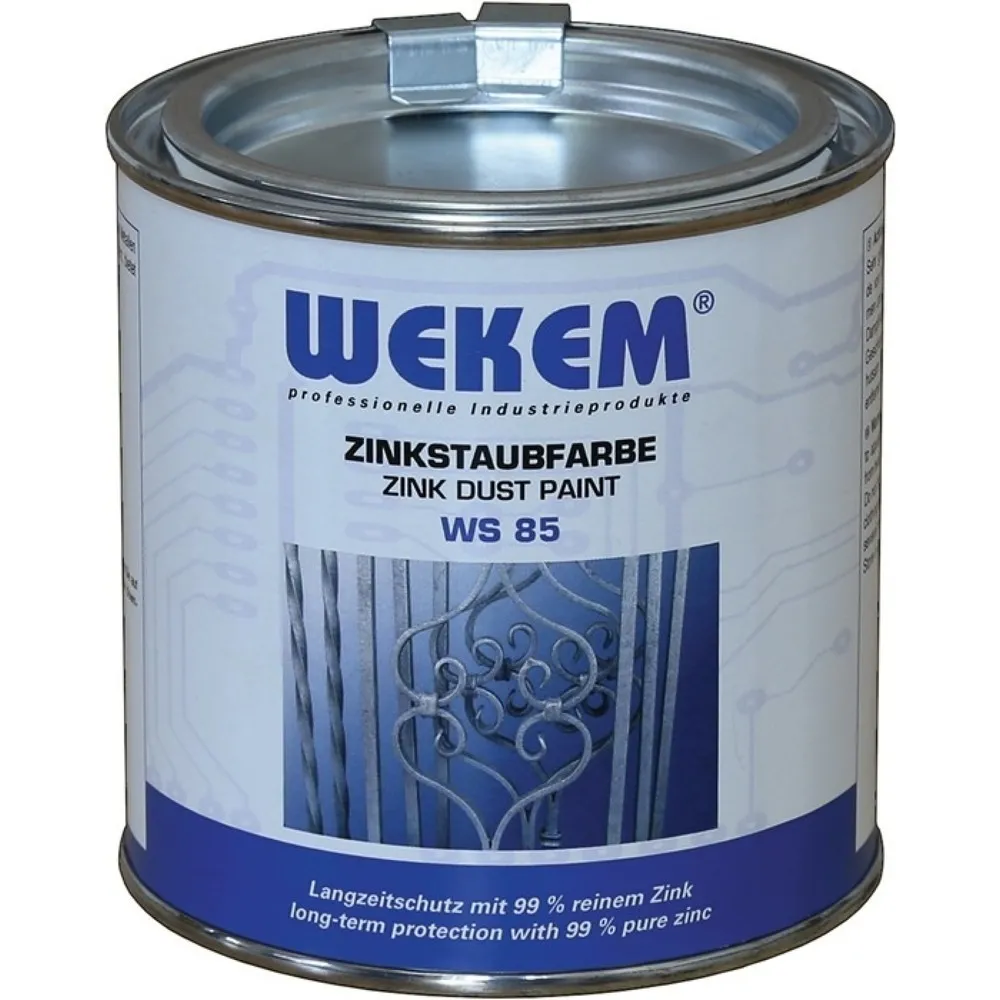 WEKEM Zinkstaubfarbe WS85, dunkelgrau, metallisch matt, Dose, 375 ml