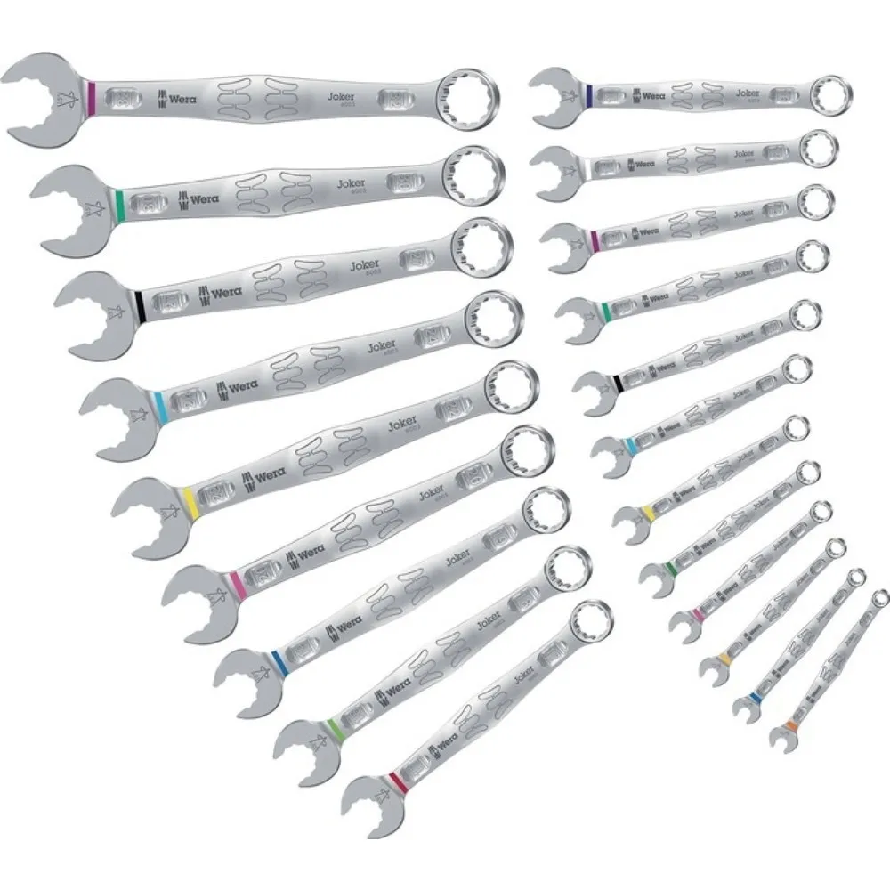 Wera Ringmaulschlüsselsatz 6003 Joker, 22-teilig Schlüsselweite 5,5-32 mm, gerade legierter Werkzeugstahl
