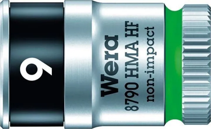 Wera Steckschlüsseleinsatz 6 kant 1/4 Zoll 9 mm mit Haltefunktion