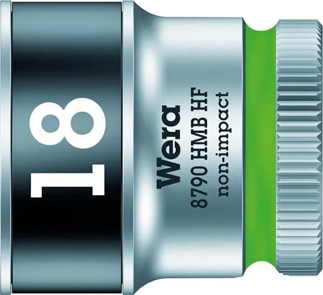 Wera Steckschlüsseleinsatz Sechskant 3/8 Zoll 18 mm mit Haltefunktion