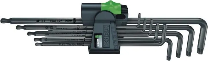 Wera Winkelschraubendreher Satz lang 9 teilig T8-T40 Kugelkopf