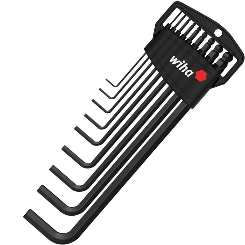 Winkelschraubendreher- Satz im Handhalter 9-teilig 1,5-10 mm schwarz mit Kugelkopf Wiha