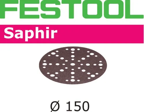 Festool Saphir 150mm Schleifscheiben Klett 48 Lochung P36 - P80